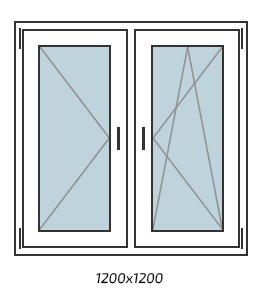 Ventana oscilobatiente 2 hojas